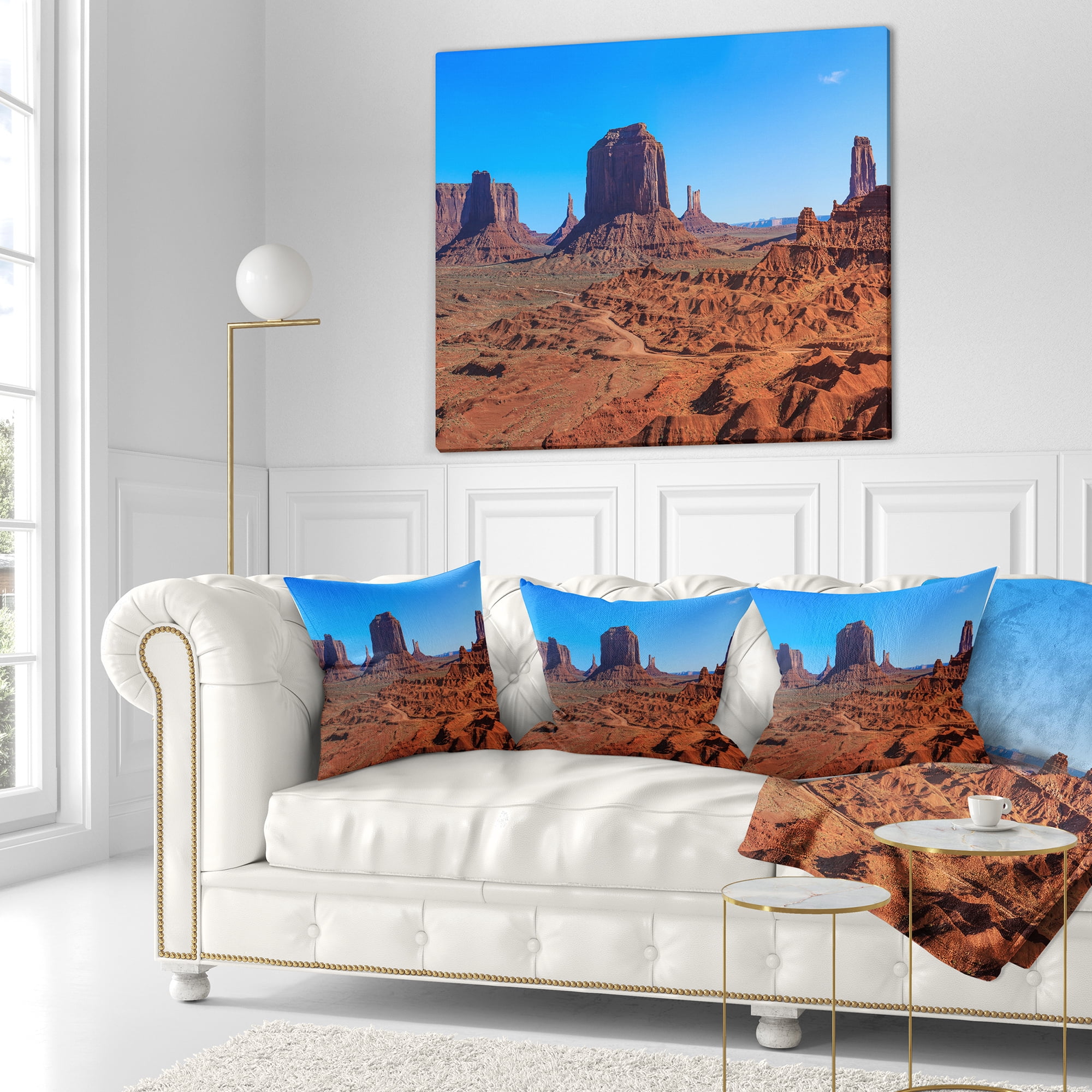 Designart Monument Valley National Park - Landscape Printed Throw Pillow - 18x18