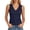 Dark Blue, variant on TGPMGRZ Workout Tank Tops Woman V Neck Wide Strap Athletic Top Solid Color Summer Clothing Size M