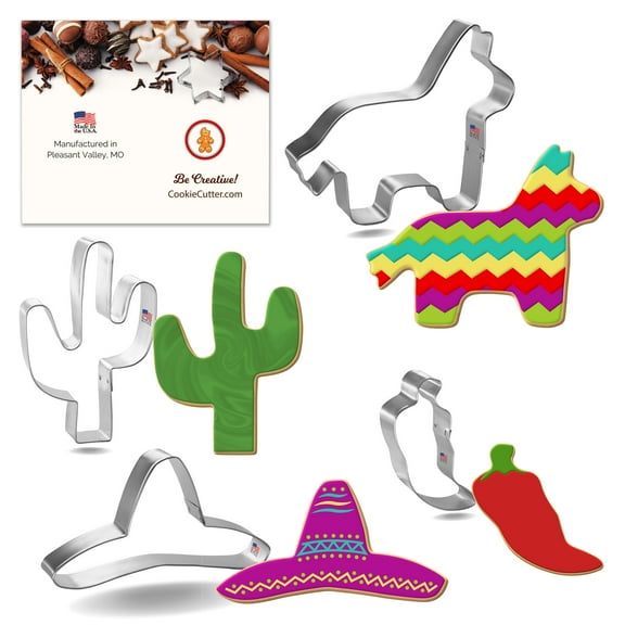 Fiesta Cinco De Mayo Cookie Cutter Set 4 Pc - Foose Cookie Cutters - USA Tin Plated Steel