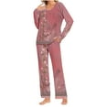 thumbnail image 2 of Xunlbb Womens Pajamas Sets Ladies' Gradient Printed Casual Top Pants Pajama Set S-3XL, 2 of 6