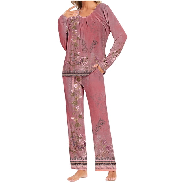Funicet Ensemble de Pyjama pour Femmes, Ensembles de Pyjama pour Femmes, Haut Dégradé Imprimé Décontracté Pantalon Ensemble de Pyjama, Pantalon de Pyjama pour Femmes, Ensemble de Pyjama pour Femmes