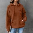 thumbnail image 2 of Women's Essential Hooded Sweatshirt Classic Pullover Long Sleeve Comfortable Seasonal Top Coffee S, 2 of 6