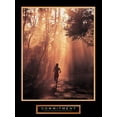 thumbnail image 2 of Unknown 25x32 Black Ornate Wood Framed with Double Matting Museum Art Print Titled - Runner - Commitment, 2 of 4