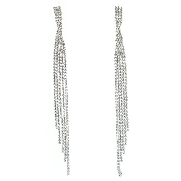 Fashion Earrings Silver Plating Chain Mesh Linear Dangle Earrings