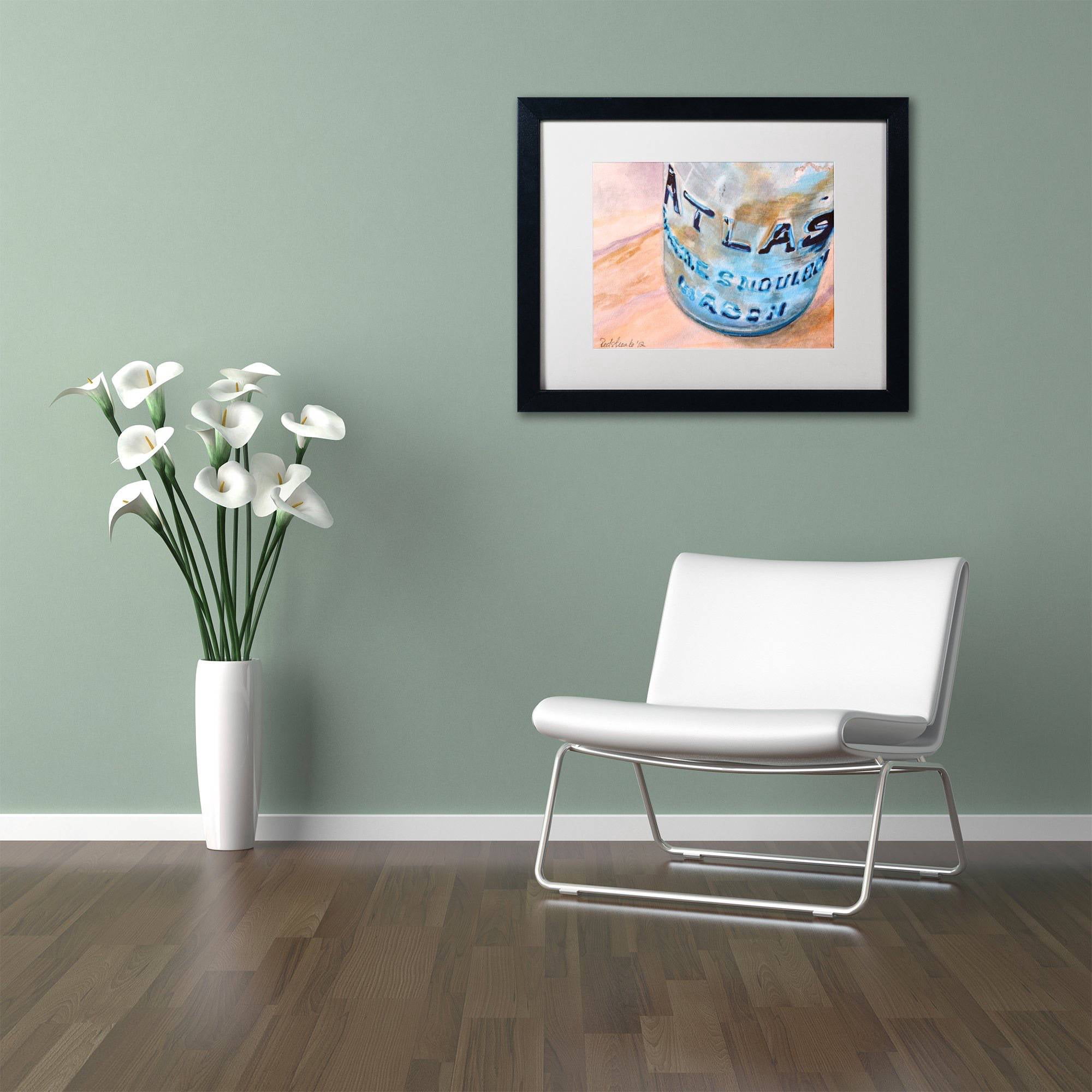 Trademark Fine Art "Atlas Jar" Canvas Art by Jennifer Redstreake White Matte, Black Frame