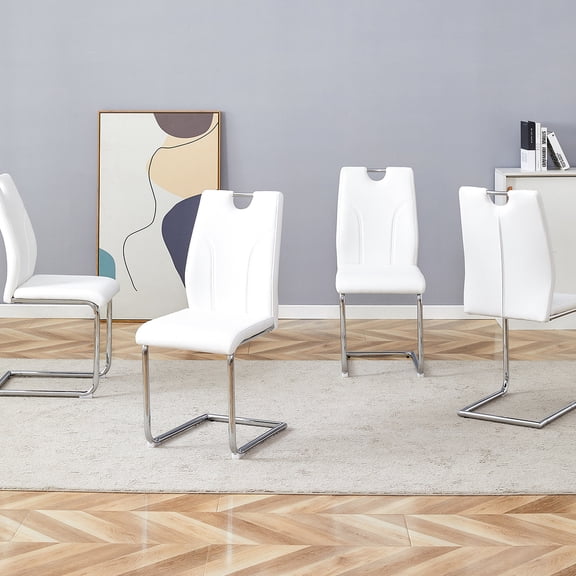 White PU & Stylish Appearance - High - Resilience Sponge - Office Break Rooms - Mix Color Options Chair Set