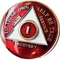 thumbnail image 2 of 1 Year AA Medallion Metallic Red Tri-Plate Gold Plated Chip, 2 of 7