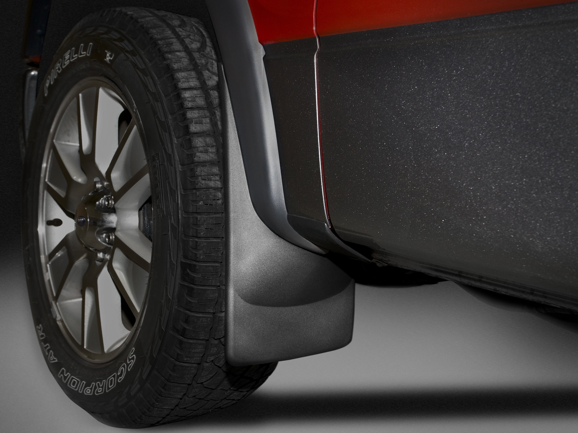 WeatherTech Custom No Drill Splash Guard MudFlaps compatible with 2010-2014 Ford F-150, Front Pair - Black