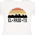 thumbnail image 4 of Inktastic El Paso Texas Skyline Retro Boys or Girls Long Sleeve Baby Bodysuit, 4 of 5