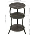 thumbnail image 3 of Vintage Small Round Side Table, 3-Tier Slim Waist Circular End Table with Storage Shelf, Compact Tea Sofa Side Table, Round Corner Coffee Table Nightstand for Living Room Bedroom Small Spaces,Black, 3 of 18