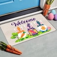 thumbnail image 5 of KOYPTL Easter Door Mat, Spring Bunny Floral Flower Indoor Outdoor Non-Slip Doormat, Entryway Front Porch Easter Rabbit Egg Carrot Welcome Door Mat Colorful for Entrance Decorations 16x24 inch, B, 5 of 7