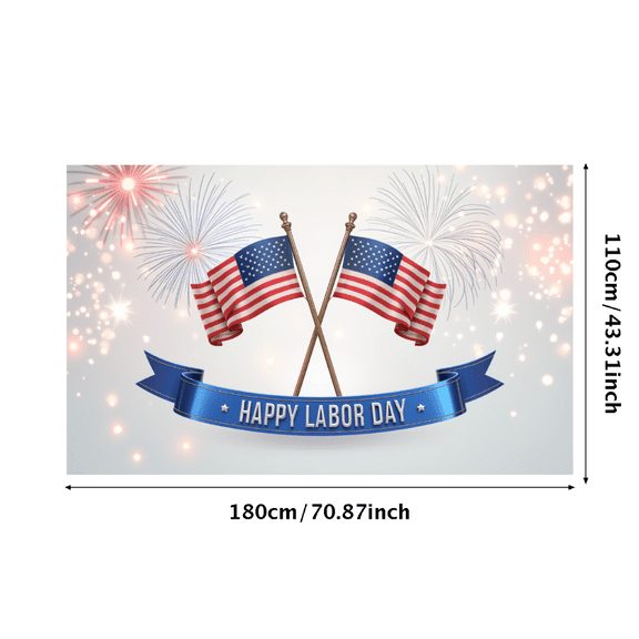 American Flag Labor Day Banner Stars United States Patriotic Decoration Fireworks Celebration for National Holiday Outdoor Indoor Event