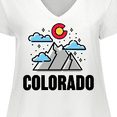 thumbnail image 4 of Inktastic Colorado Mountains and Clouds Women's Plus Size V-Neck T-Shirt, 4 of 5