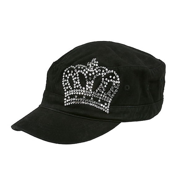 Military Cap W/ Crown Sign - Black - HT-CAP00012B