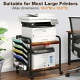 thumbnail image 6 of POAO Large Printer Stand with File Holder Organizer,Adjustable Height Shelf with Wheels,Rolling Printer Cart with Storage for Home Office,Rustic Brown, 6 of 9