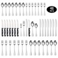thumbnail image 2 of Juego de vajilla de acero inoxidable de 48 piezas, cuchillo para carne estilo occidental, cuchillo para la cena, cuchara principal para la cena, tenedor, cuchara de postre, 2 of 6