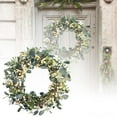 thumbnail image 2 of 23.62 Inch Artificial Eucalyptus Wreath with Green Leaves and White Big Berries, All Seasons Year Round Front Door Wreath for Spring Summer Winter,Home Wall Porch Window Holiday Decoration, 2 of 9