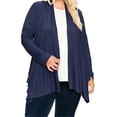 thumbnail image 5 of MOA COLLECTION Women's Plus Size Casual Long Sleeve Draped Open Front Solid Cardigan XL-4XL, 5 of 5