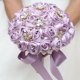 thumbnail image 2 of Nvzi Ramo de novia para boda, dama de honor, rosa de satén, perlas artificiales, cintas de satén, ramo de flores para boda, verde y naranja, 2 of 4