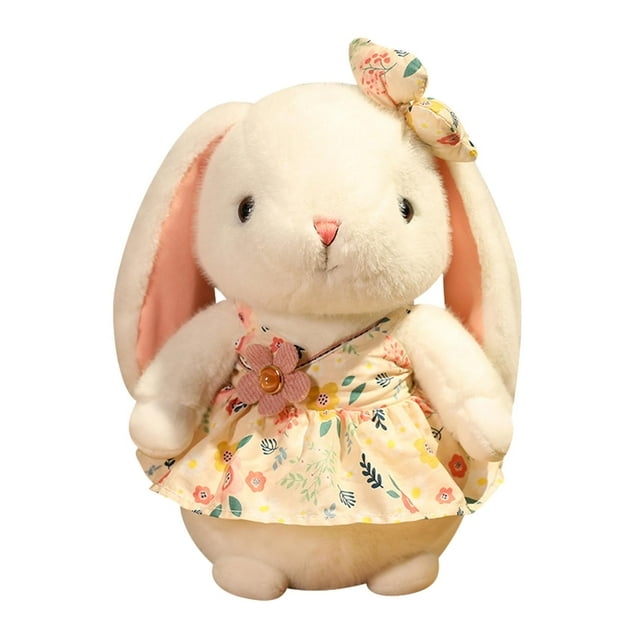 Conejo de peluche, animal de peluche abrazable, figura de conejo, adorables animales de peluche amarillo claro 40cm