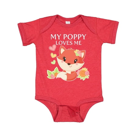 

Inktastic My Poppy Loves Me- Little Fox Gift Baby Boy or Baby Girl Bodysuit