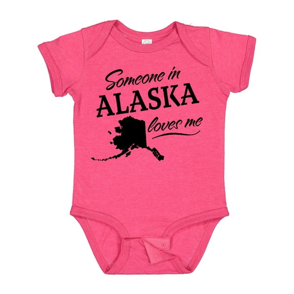 Inktastic Someone in Alaska Loves Me Boys or Girls Baby Bodysuit