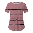 thumbnail image 5 of Gytharion Maternity Nursing Blouse for Women Round Neck Stripes Breastfeeding Tshirts Fashion Casual Short Sleeve Pregnancy Tops, 5 of 6