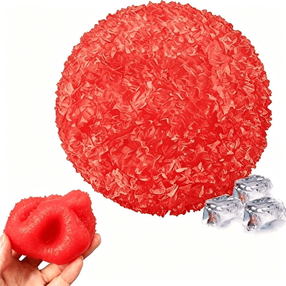 Bomd Slushy Squishies, Crunchy Squishy Stress Ball, Waxberry Moldable Crunchy Stress, Satisfying Slush Texture Squishy Helps Unwind As Portable Relaxing Desk Toy For Daily Use,Red,2.4In