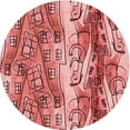 thumbnail image 1 of Ahgly Company Machine Washable Indoor Round Transitional Light Coral Pink Area Rugs, 3' Round, 1 of 7