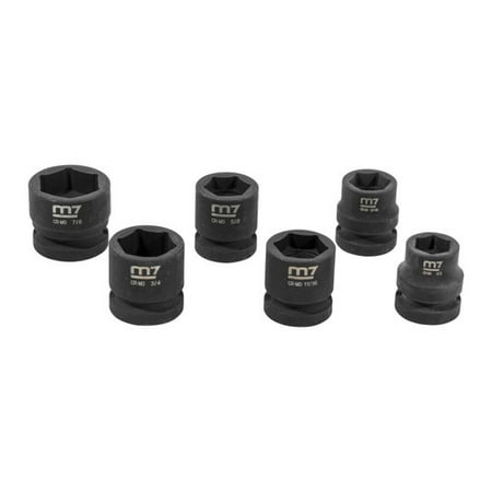 

M7 Stubby Socket Set with 1/2” Square Drive 6-Piece SAE (MA-42006S)