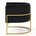thumbnail image 3 of Black Velvet Accent Chair - Gold Metal Frame, Mid-Century Modern Living Room Chair, 28" Wide, for Bedroom, Office. Comfortable & Stylish., 3 of 5