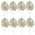 thumbnail image 4 of DEMACRIO 20Pcs Golden Artificial Leaves Plastic for Event Planners and Tropical Leaves Decoration, 4 of 8