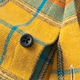 thumbnail image 6 of Plaid Flannel Shirts for Men Oversized Long Sleeve Button Down Buffalo Plaid Shirt Blouse Tops Yellow 2XL, 6 of 6