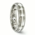 thumbnail image 4 of Edward Mirell Titanium Brushed&Polished w/Sterling Silver 6mm Band EMR184, 4 of 6