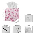 thumbnail image 3 of FUIALDOLG Tissue Box Cover Waterproof, Pink Ribbon Square PU Leather Tissue Box Holder, Modern Facial Paper Organizer Dispenser for Bathroom, Car, 5.1''X5.1''X5.5'', 3 of 7