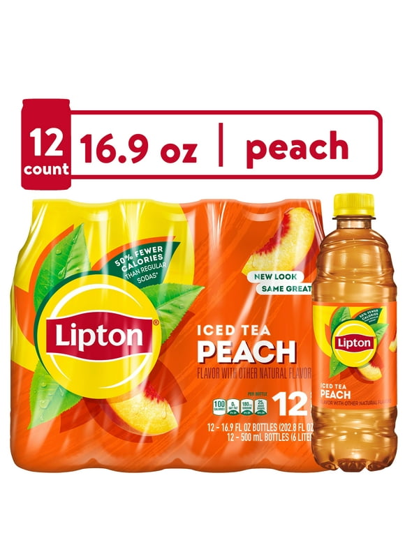 Lipton Peach Iced Tea, Bottled Tea Drink, 16.9 fl oz, 12 Pack Bottles