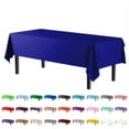 thumbnail image 4 of Exquisite 6 Pack Premium Rectangular Plastic Tablecloth Cover 54" x 108" - Navy Blue, 4 of 6