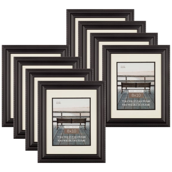 Studio Decor Black Rope 8" x 10" Frame with Mat, Home Collection, 8 Pack