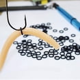 thumbnail image 3 of 50 piezas Wacky Worm Rig Tool Silicona O s Carp Barbel Pesca gruesa - Negro, L Cola Silicona Worms O rings, 3 of 8