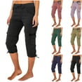 thumbnail image 2 of FAKKDUK Women's Cargo Capris Pants with Pockets Lightweight Quick Dry Travel Hiking Summer Pants for Women Casual Womens Stretch Pants Women's Yoga Pants Joggers Pants for Women, 2 of 7