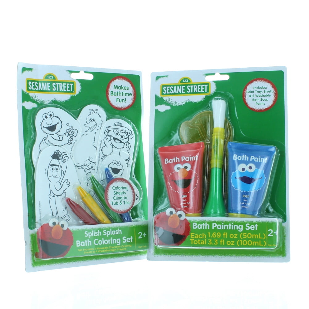 Sesame Street Elmo Splish Splash Children Bath Activity Coloring ...