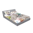 thumbnail image 2 of Ambesonne Colorful Fitted Sheet & Pillow Sham Set, and Owls Love, Full, Multicolor, 2 of 2