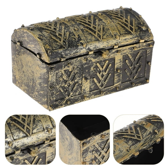 Luxshiny Toy Pirate Treasure Boxes Plastic Mini Chest for Kids Parties and 10Pcs