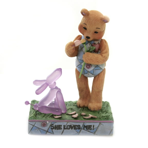 Jim Shore She Loves Me Polyresin Teddy Bear Balloon Dog 6005125