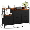 thumbnail image 6 of ModFusion 8-Drawer Dresser with USB Charging Station, Wide Fabric Storage Organizer for Bedroom, Closet, Hallway - Black, 6 of 10