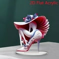 thumbnail image 4 of nvzhuang High Heels Figurine Acrylic Decorative Plaque 2D Flat Nude Women and Flower Tabletop Decor with Base, 4 of 8