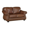 thumbnail image 4 of Lexicon Attleboro Leather 2-Piece Upholstered Sofa Set in Brown, 4 of 12