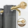 thumbnail image 2 of KAMANINA 7/8" Adjustable Single Curtain Rod with Translucent Finial, 28 - 48", Gold, 2 of 8
