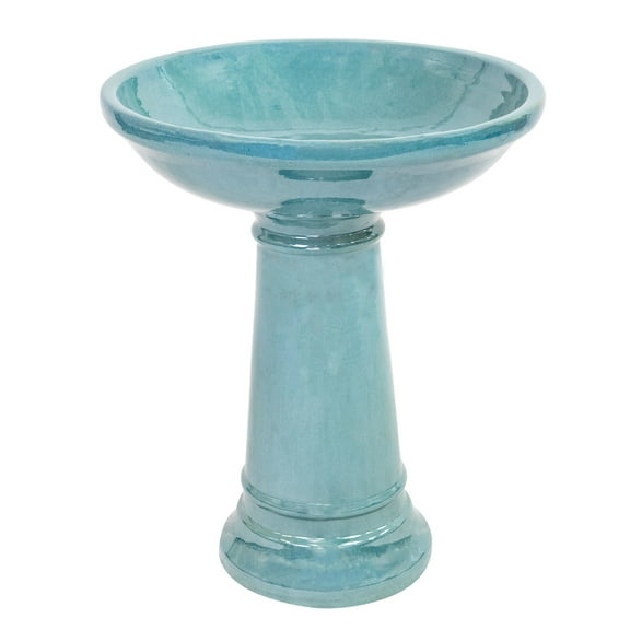 Sunnydaze Calais Freestanding Ceramic Pedestal Bird Bath