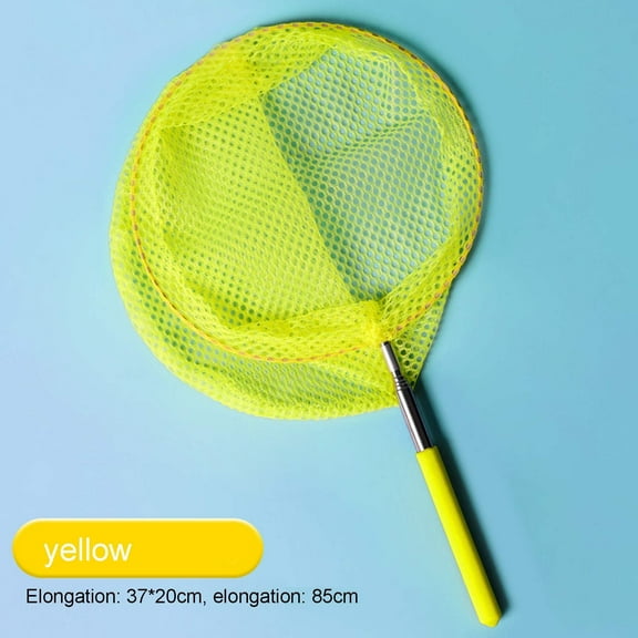 Qocolhg 2 Pieces Swimming Pool Cleaning Net, Colorful Telescopic Kids Fishing Net Butterfly Net Catching Insects Bugs Nets Beach Toys for Kids Outdoor Playing, Summer Clearance, Yellow